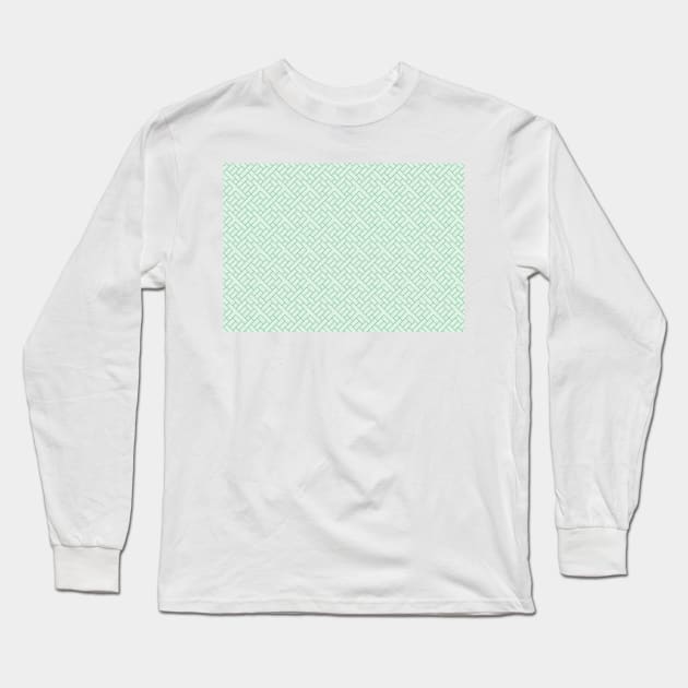 Green Geometric Maze pattern Long Sleeve T-Shirt by martynzero